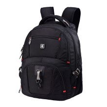 SUISSEWIN商务双肩包男户外旅行大容量带耳机孔防水耐磨电脑背包